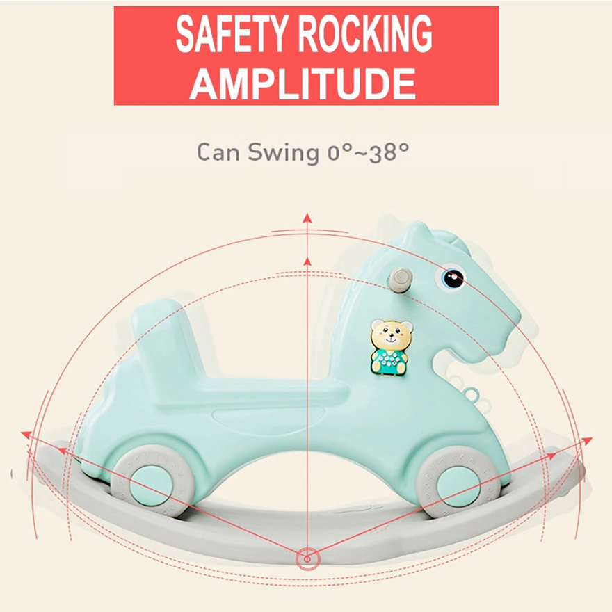 Plastic ride on animal rocking horse two use plastic toy car for sale 