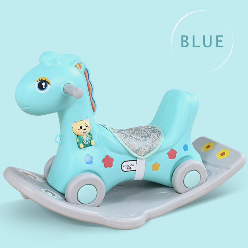 Updated 3 in 1 children's indoor combination 1-3 years old baby rocking horse with music 