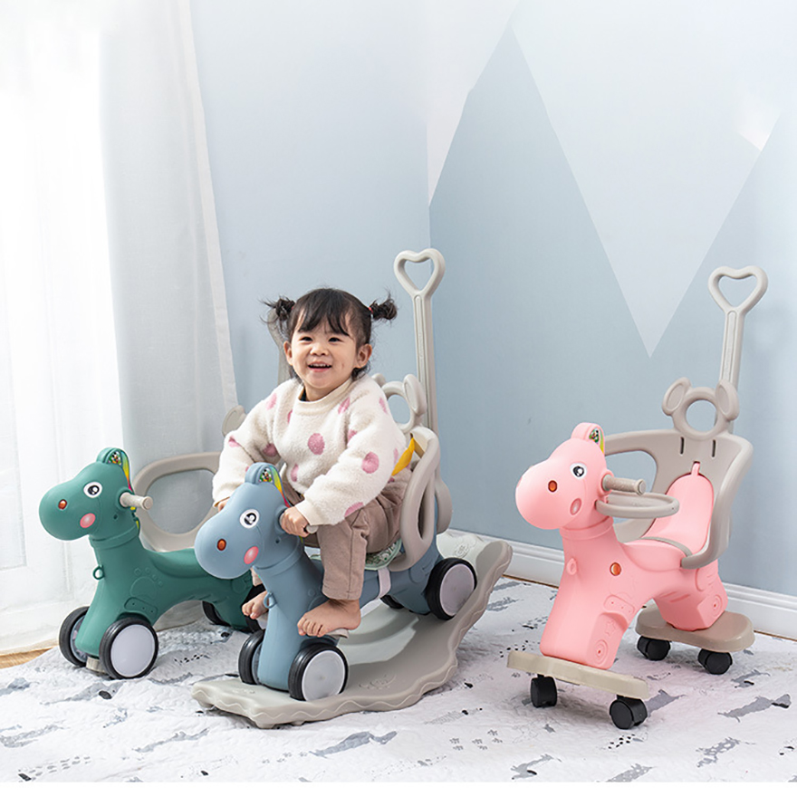 New design baby animal toy rider indoor hight quality plastic kids rocking horse