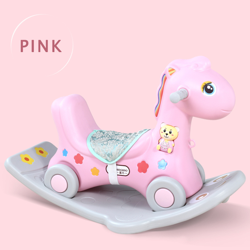 Updated 3 in 1 children's indoor combination 1-3 years old baby rocking horse with music 