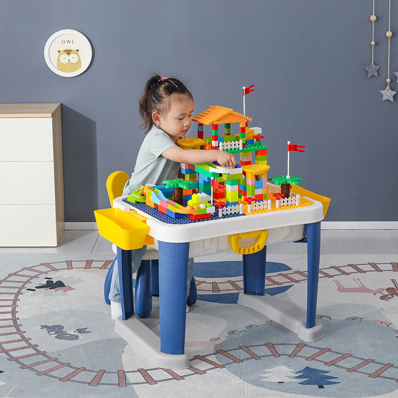 Children DIY kindergarten educational plastic bricks toy baby toddler temperature resistance indoor building blocks table