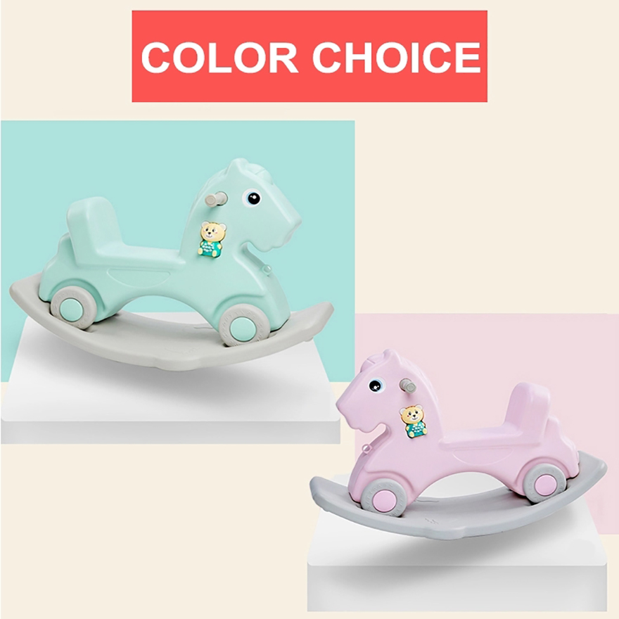 Plastic ride on animal rocking horse two use plastic toy car for sale 