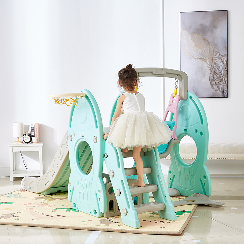 New design chlidren plastic play set kids slide and swing